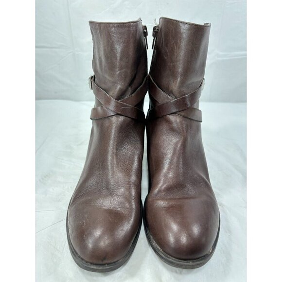 Lauren Ralph Lauren Marisol Brown Leather Ankle Zip Boots Women's Sz 8B - Picture 5 of 14